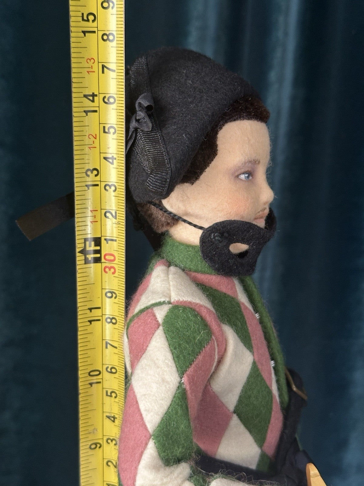 Collectible 15” John Wright The Commedia del'arte Harlequin Felt Doll LE 250