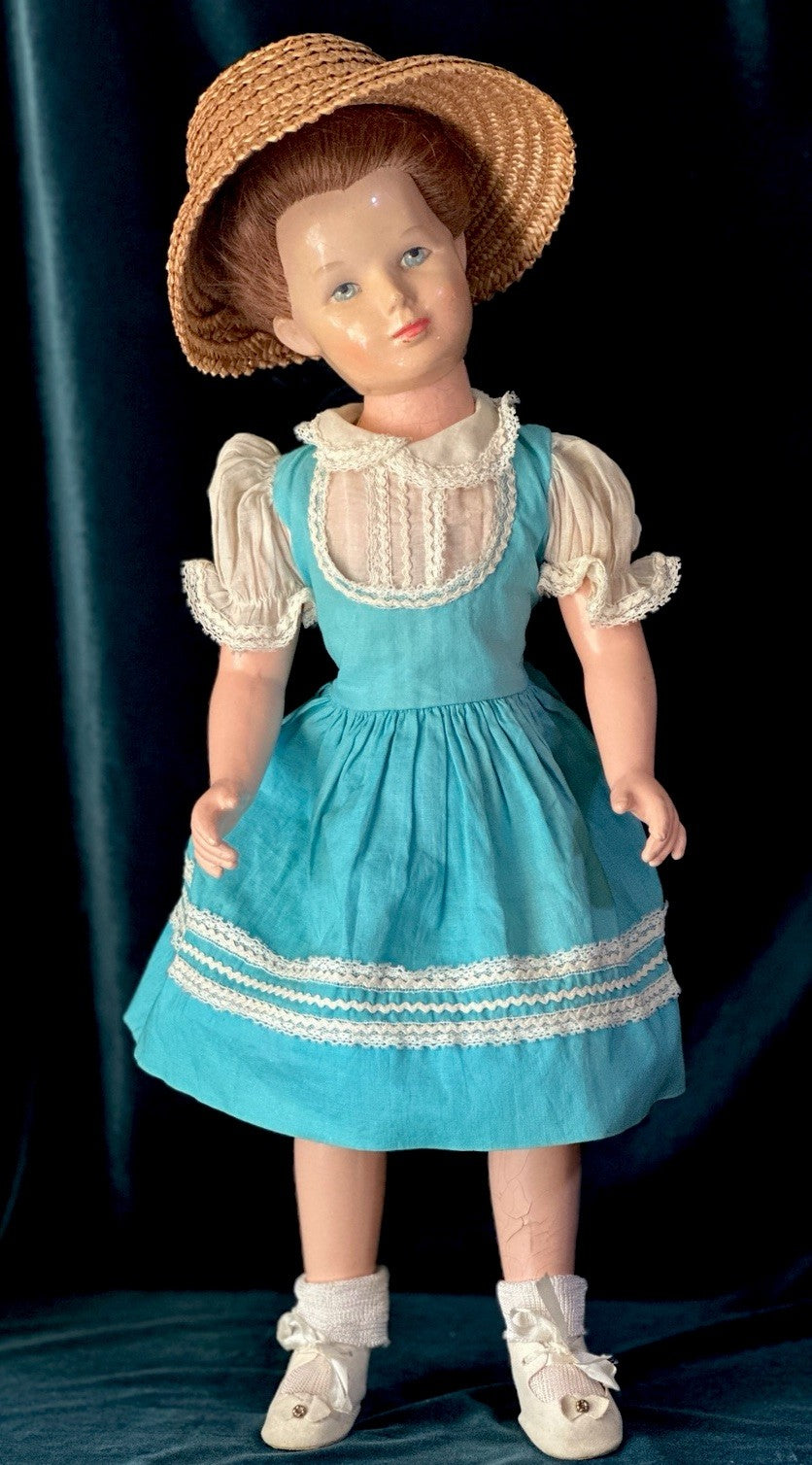 Rare Vintage 1940’s Composition 20” Monica Hollywood Doll For Restoration