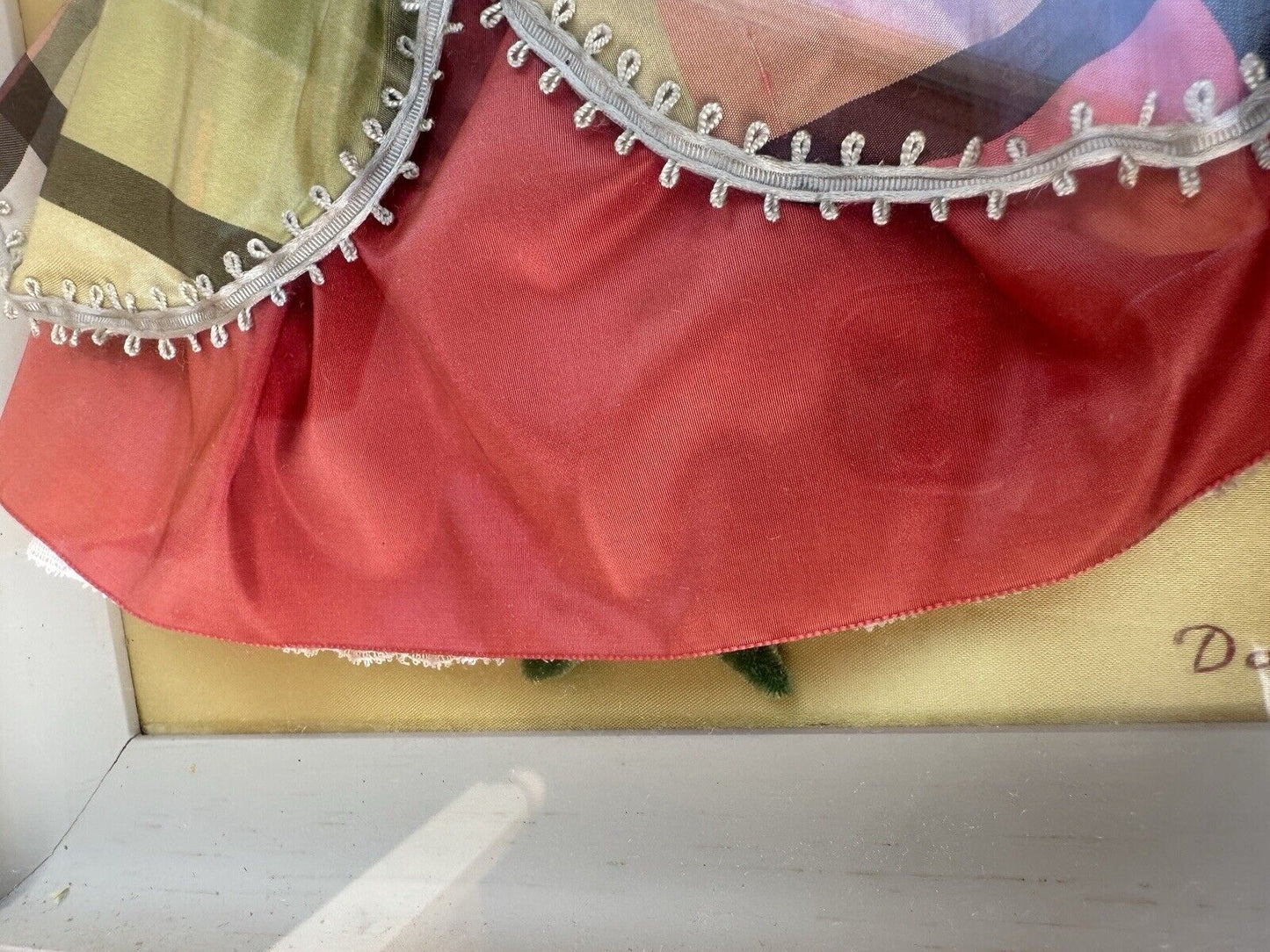 2 Vintage Framed Diorama Cloth Dolls Displays by American Artist Alice Daly