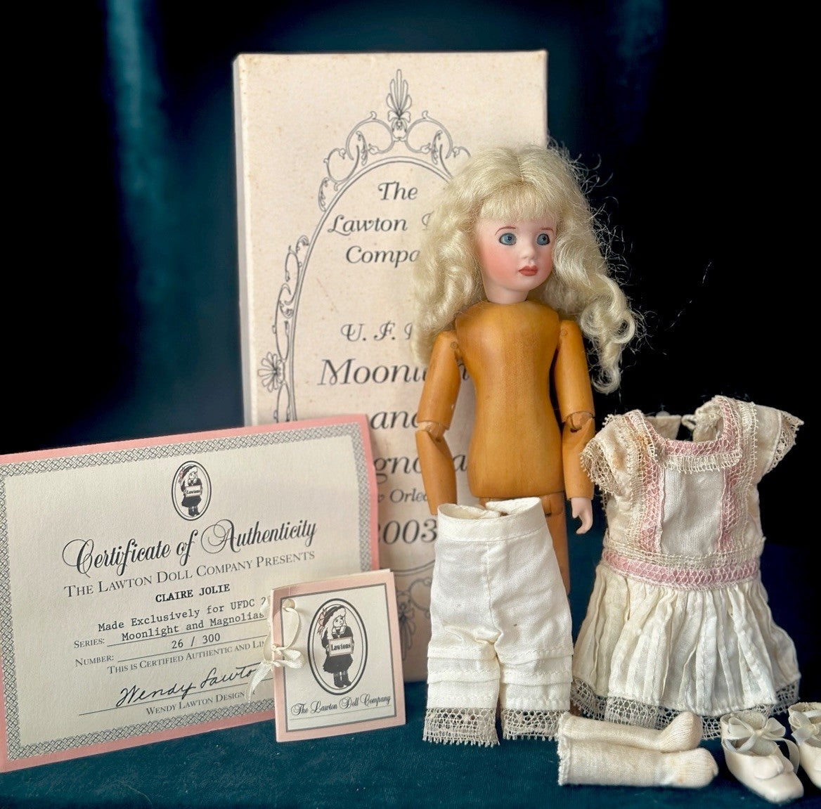 Wooden Jointed Wendy Lawton “Claire Jolie” 8” Doll LE 300 For UFDC Convention