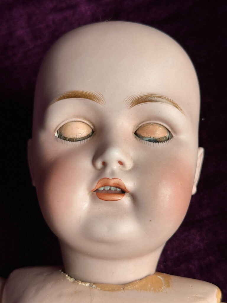 Antique German 26” JDK Kestner 214 Bisque Head Doll Composition Body