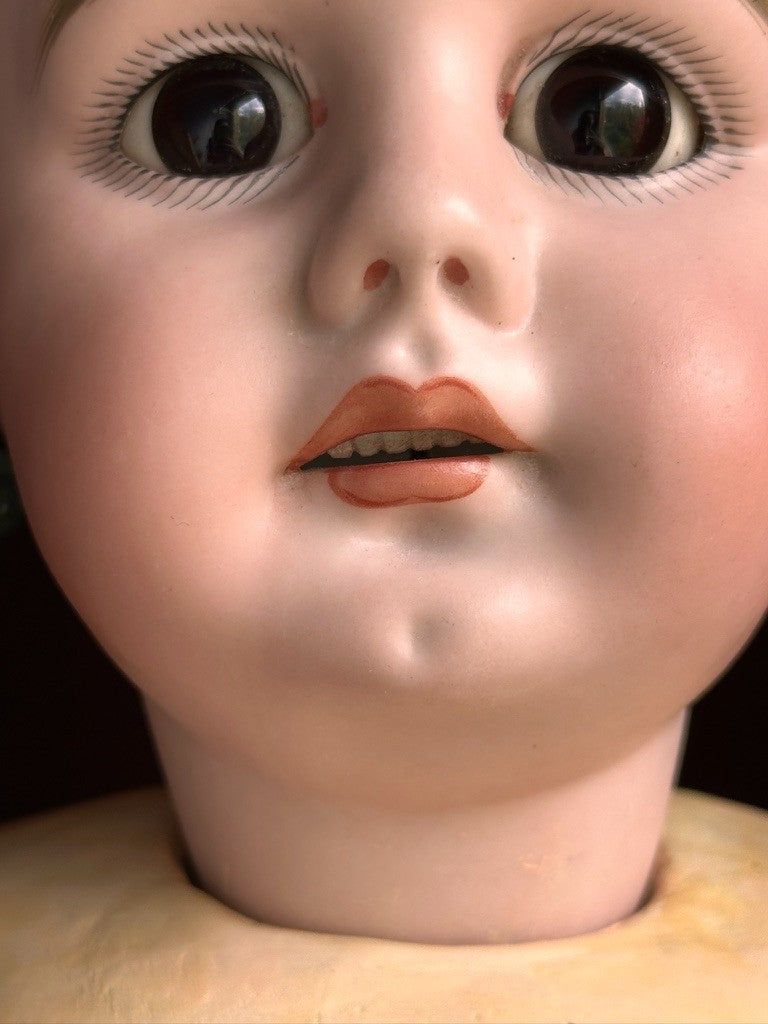 Large Antique German 28” Simon Halbig 949 Bisque Head Open Mouth Doll