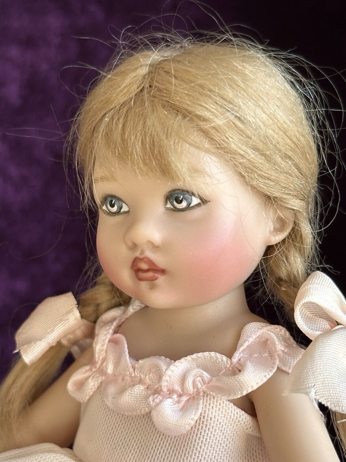 Collectible 7.5” Vinyl Pink Ribbon Riley Doll by Helen Kish LE 1000