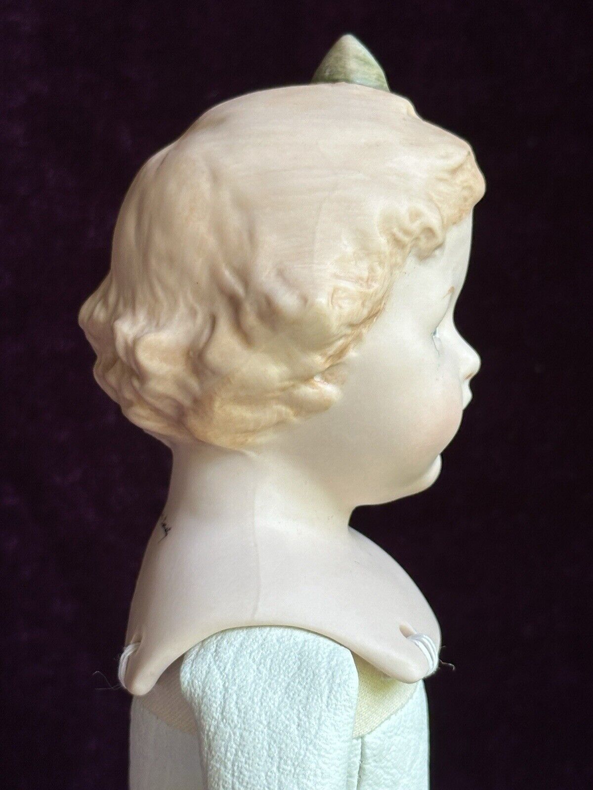 Porcelain 13.5” Reproduction of Antique German Heubach 7851 Character Girl Doll