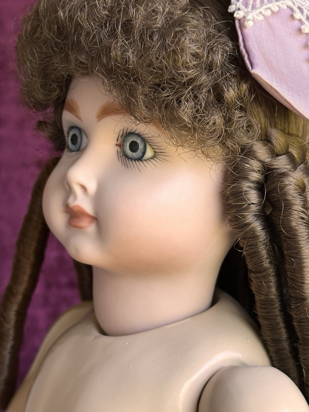 Porcelain Composition 18” Reproduction of Antique French Andre Thuillier Doll
