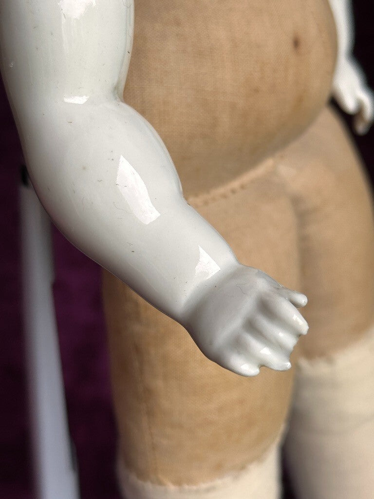 Antique German 15” Adelina Patty China Shoulder Head Doll