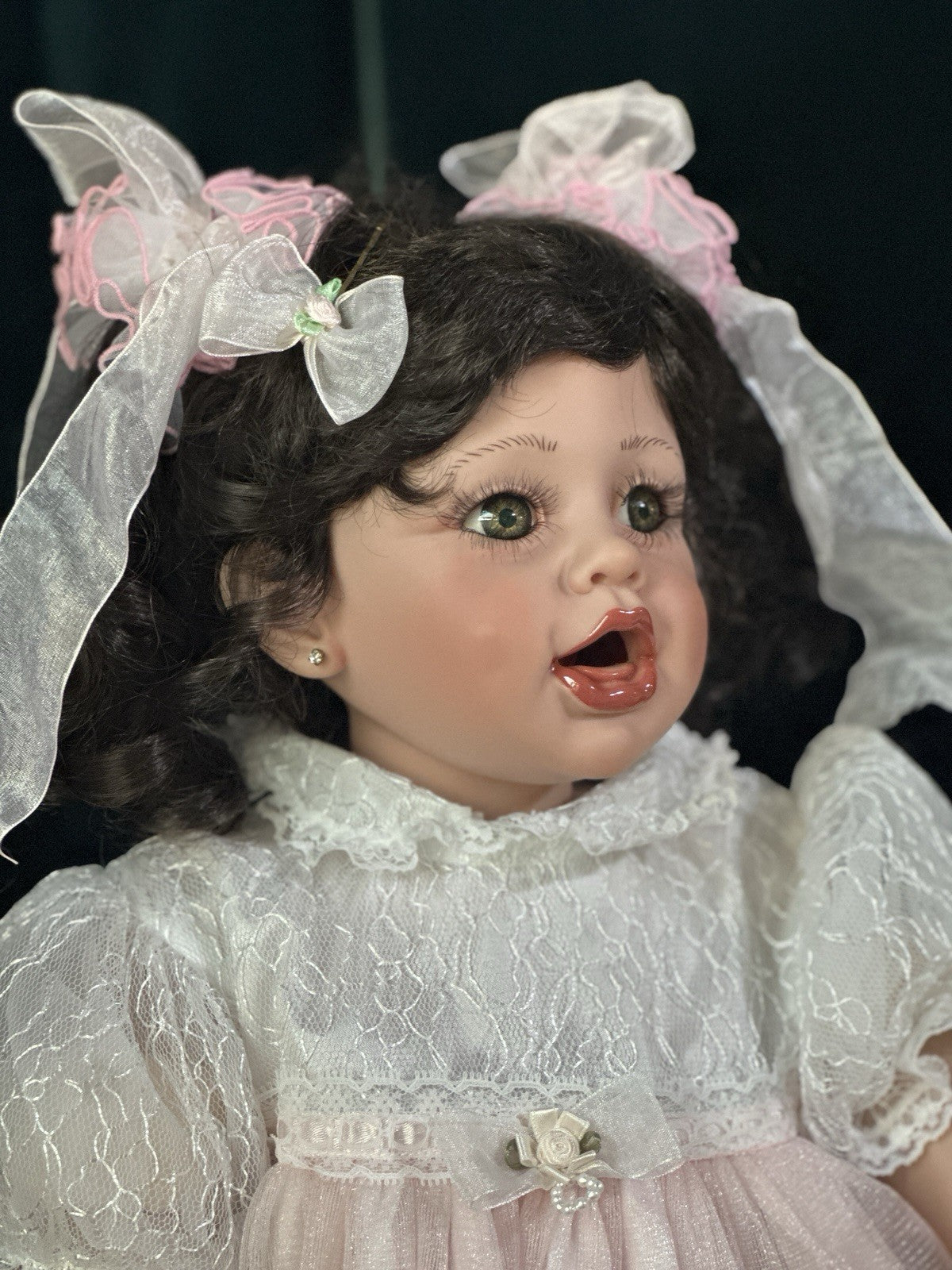 Collectible Vinyl Baby Girl Doll by Fayzah Spanos 24”