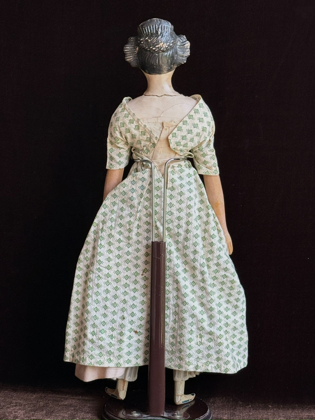 Antique German 15.5” Papier Mache Milliner’s Model Apollo Knot Coiffure Doll