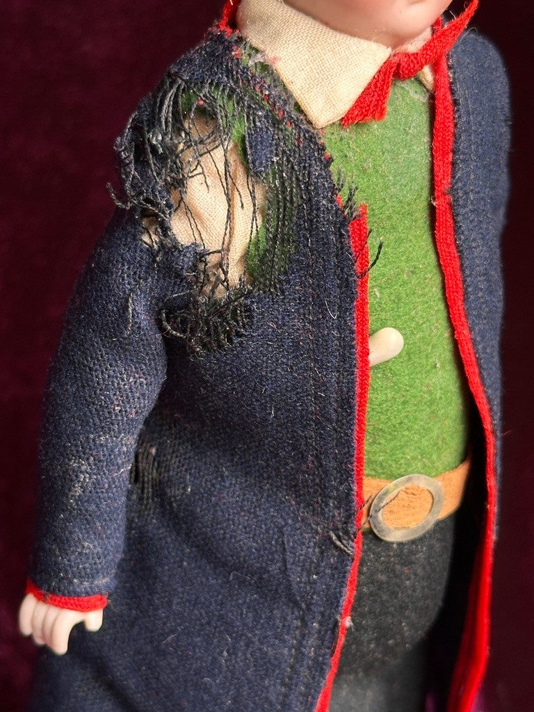 Antique German 10" Kling Bisque Shoulder Head Boy Doll