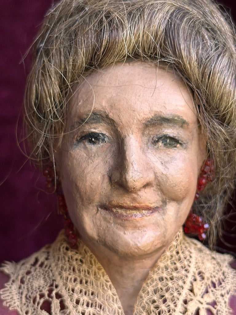 Vintage 15.5” OOAK Artist Clay Sculptured Character Portrait of Woman Doll