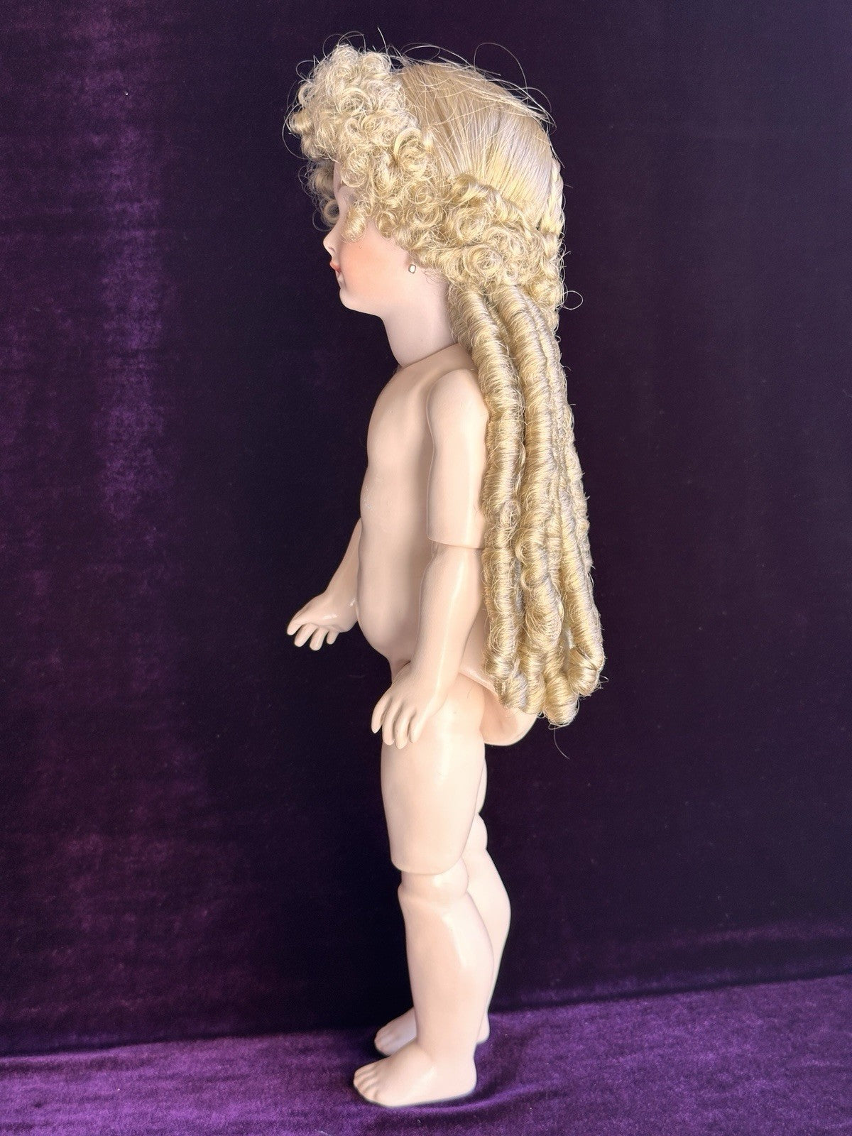 Vintage 17” Porcelain Compo Reproduction of Antique French Jumeau Triste Doll