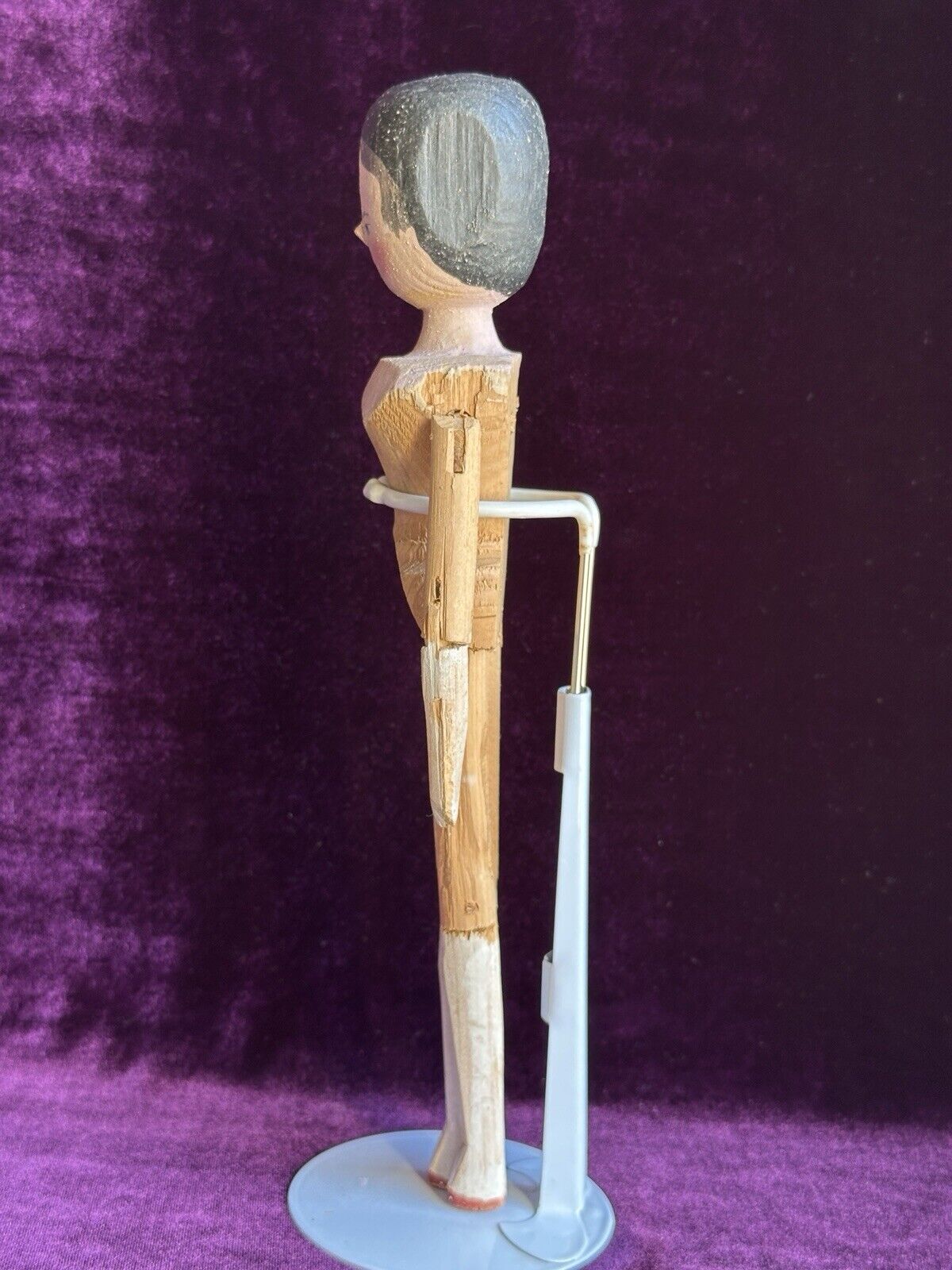 Antique German 11.5” Grodnertal Wood Peg Jointed Doll