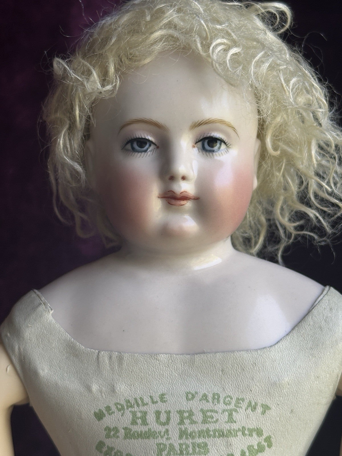 Collectible Porcelain Reproduction of Antique French Huret China Fashion Doll