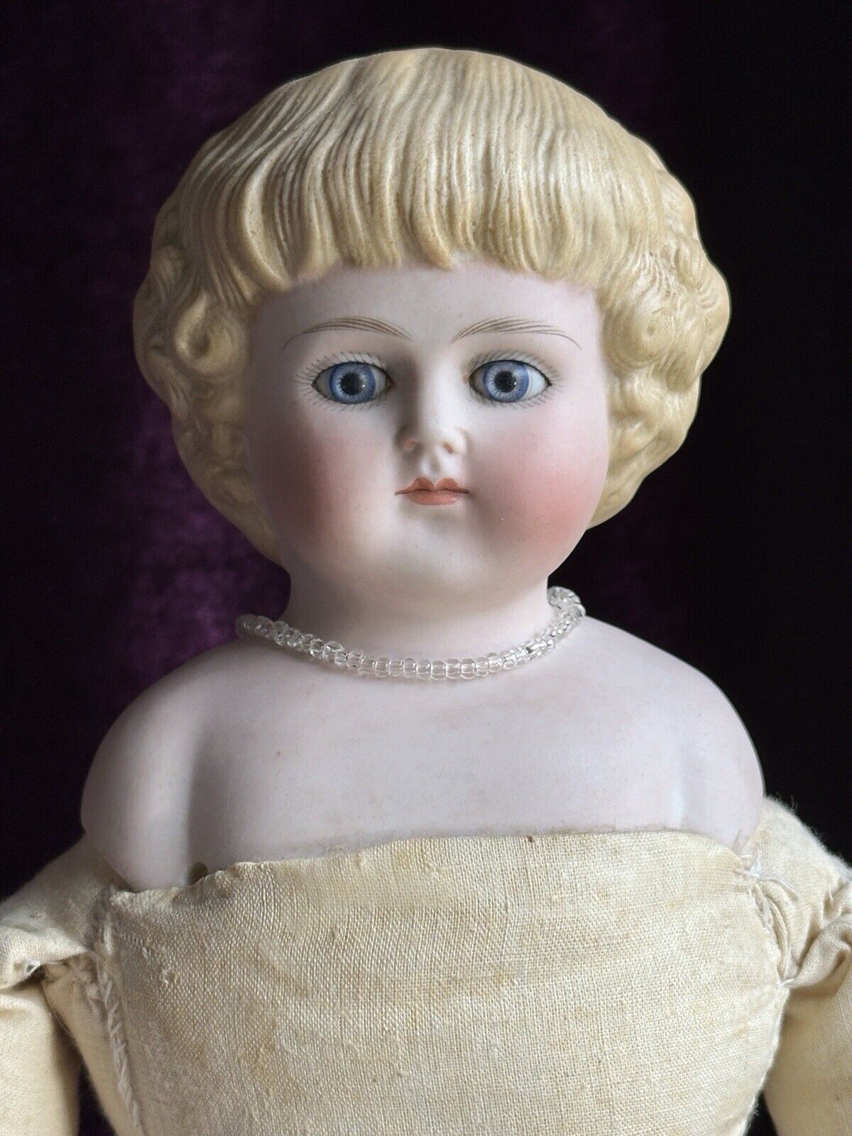 Antique German 24" ABG 1000 Highland Mary Parian China Head Doll with Glass Eyes
