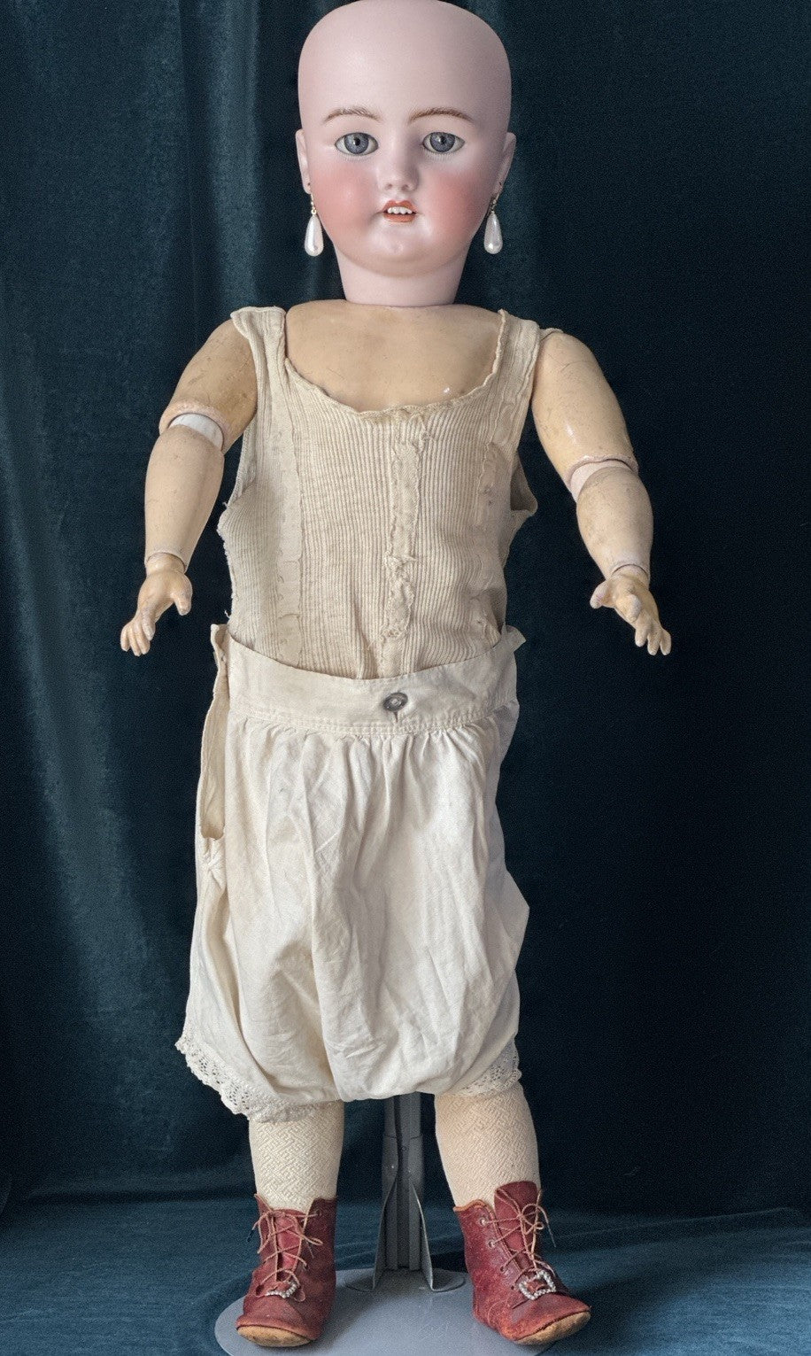 Antique German Simon Halbig and C.M. Bergmann Bisque Head 28” Doll