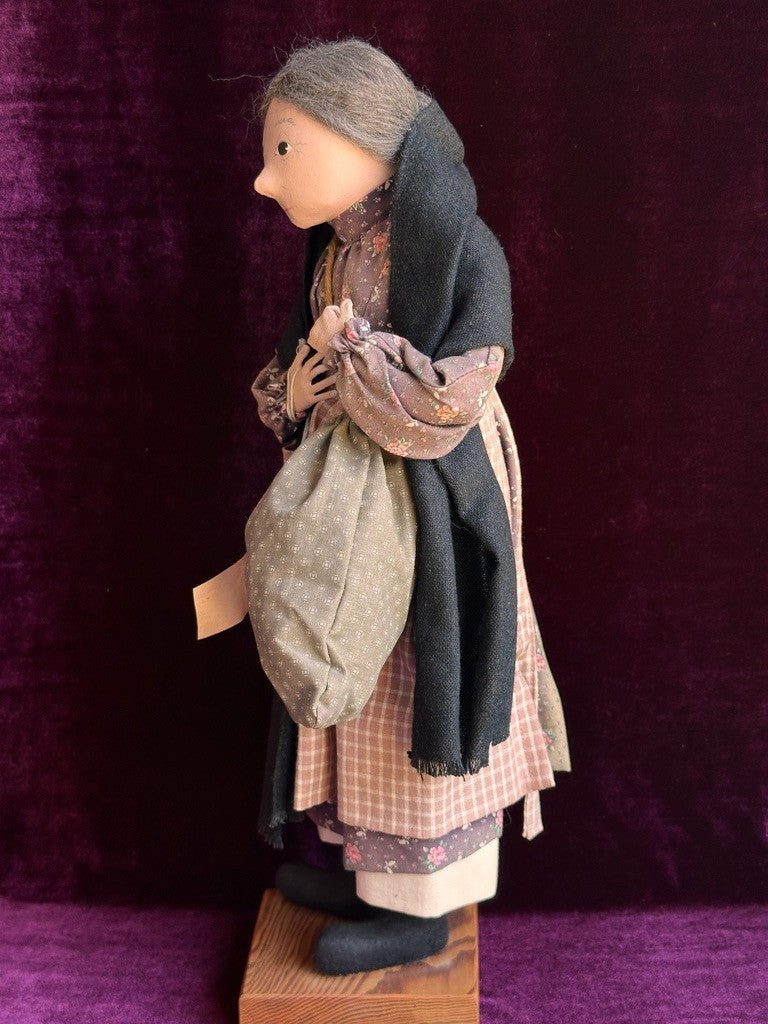 Vintage NIADA Artist Ellen Turner Cloth Painted Handmade 18.5” Doll with Tag