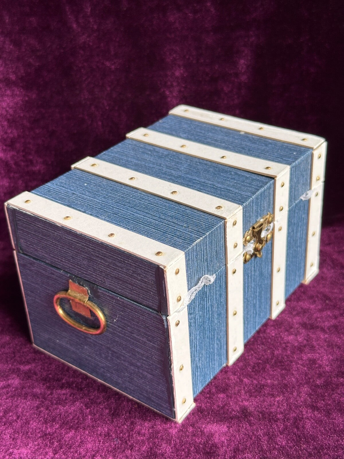 Miniature 4.5” Reproduction of French Bleuette Dollhouse Doll in Trunk + Extra