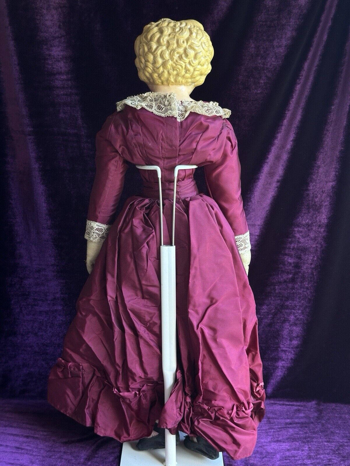 Antique German 28” Müller & Strassburger (?) Papier Mache Shoulder Head Doll