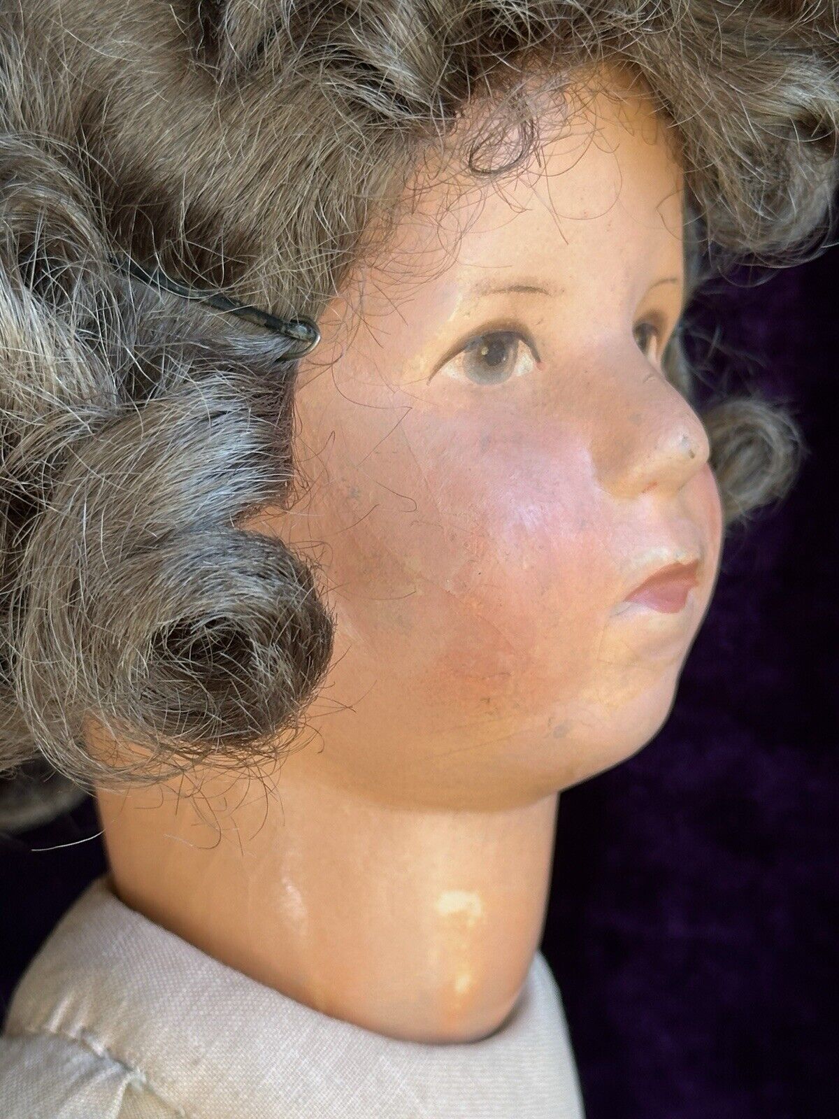 Antique German 18.5” Kathe Kruse VIII (?) Cloth Child Girl Doll with Swivel Neck