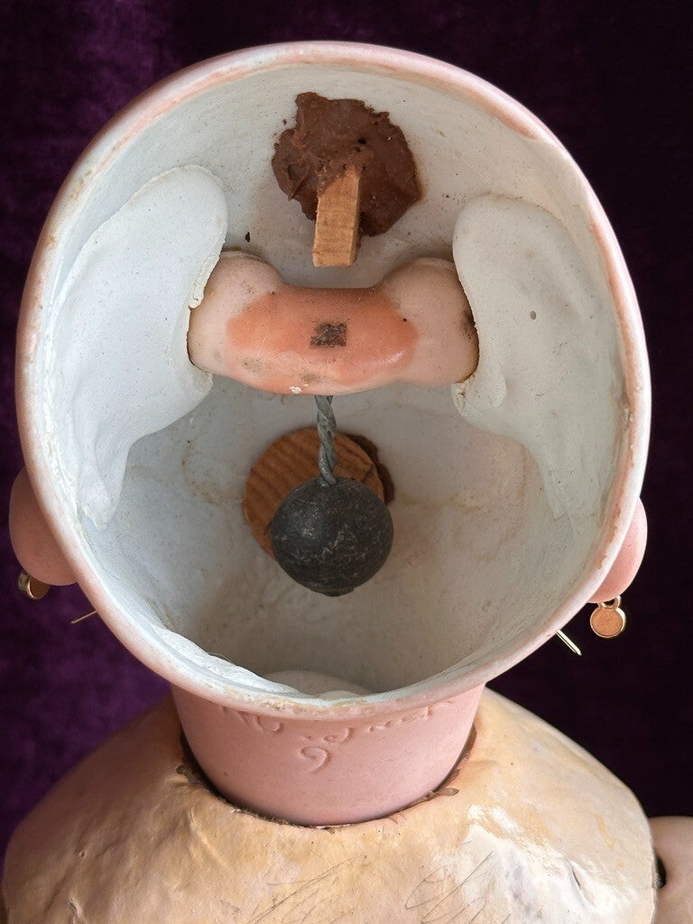 Antique French 21” Bru Jne R Bisque Head Mechanical Walker Body Doll