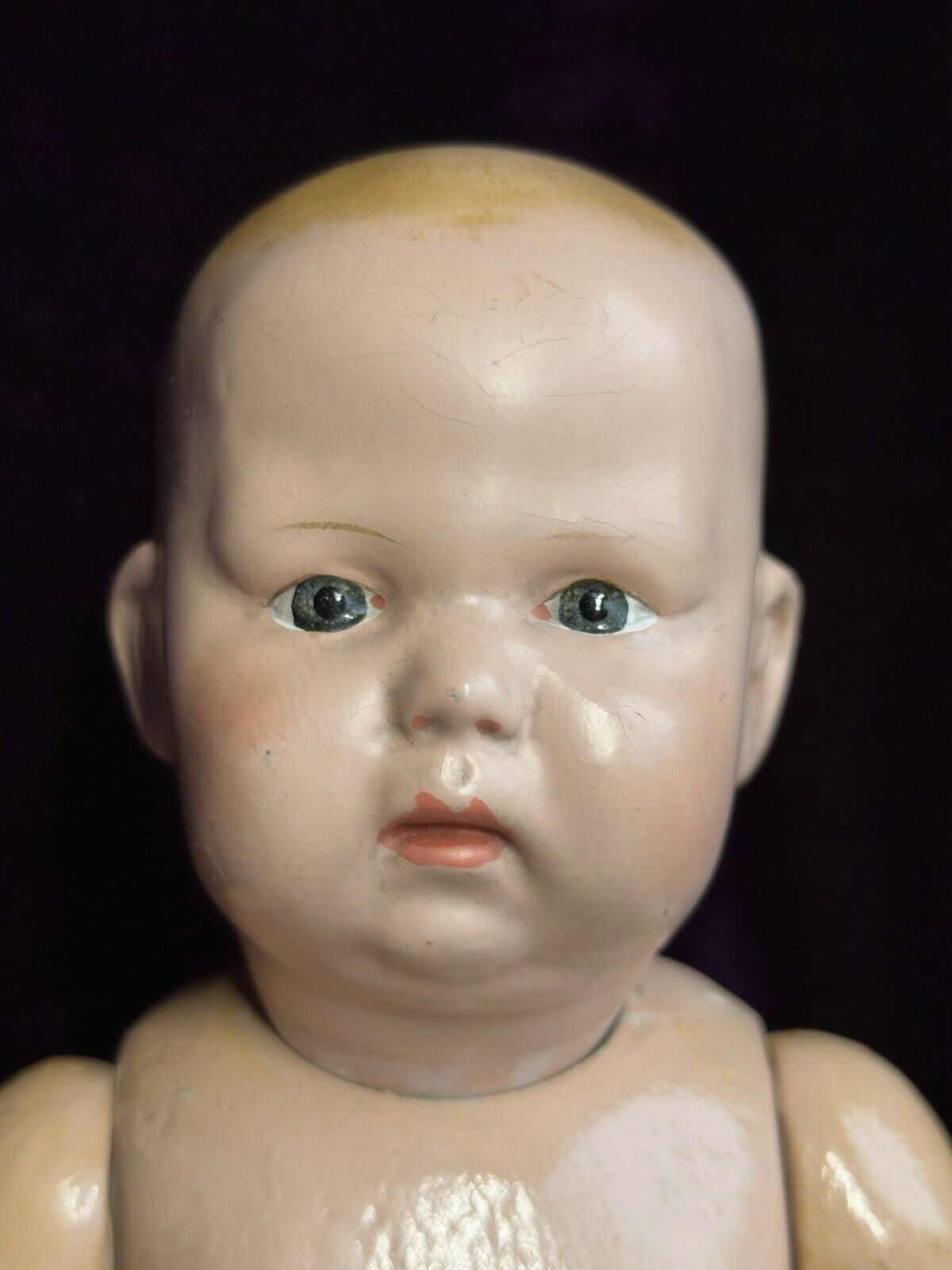 Antique American Schoenhut 14” Wood Baby Doll