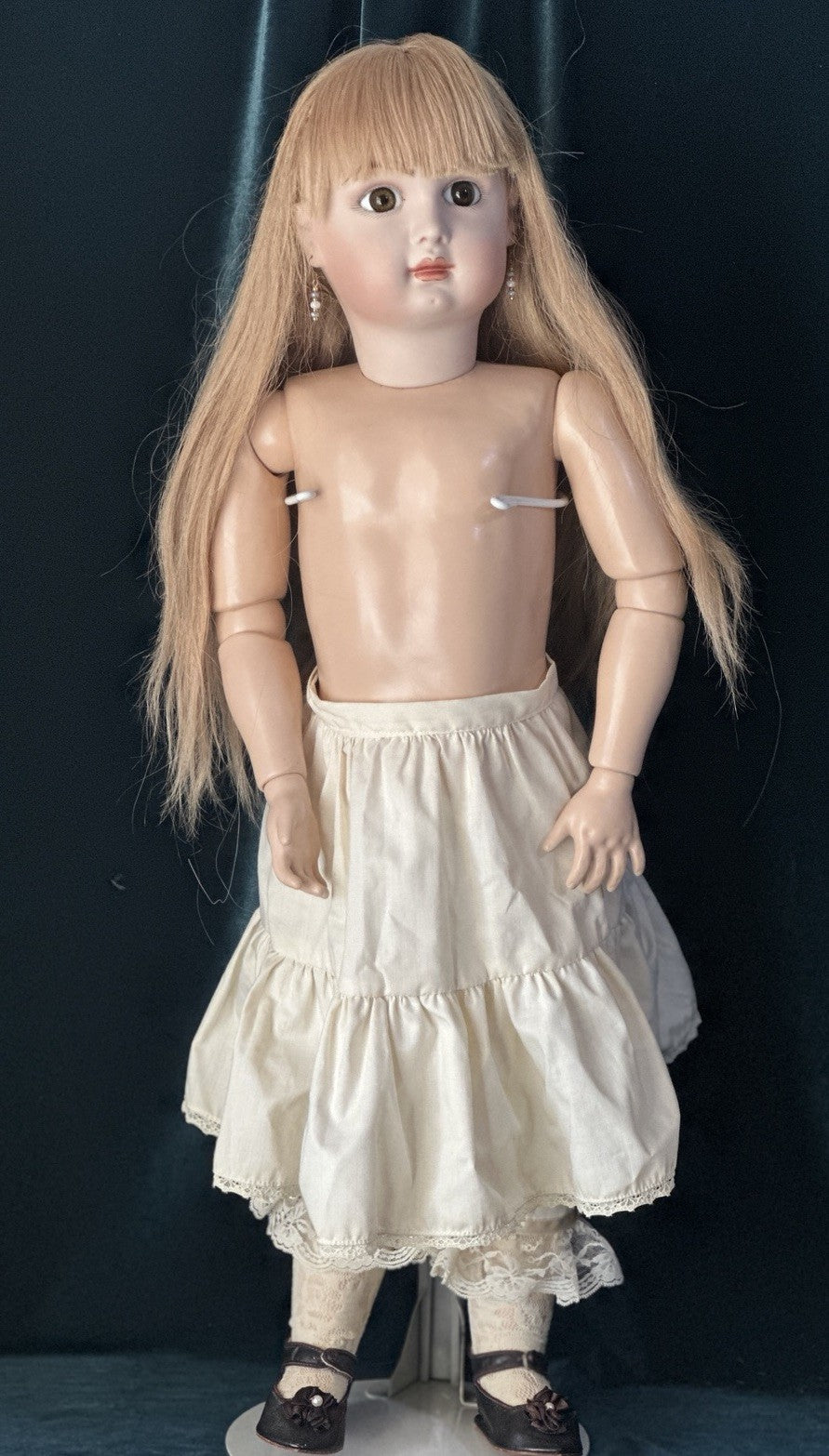 Vintage Artist Reproduction of Antique French Jumeau 30” Doll Porcelain Head