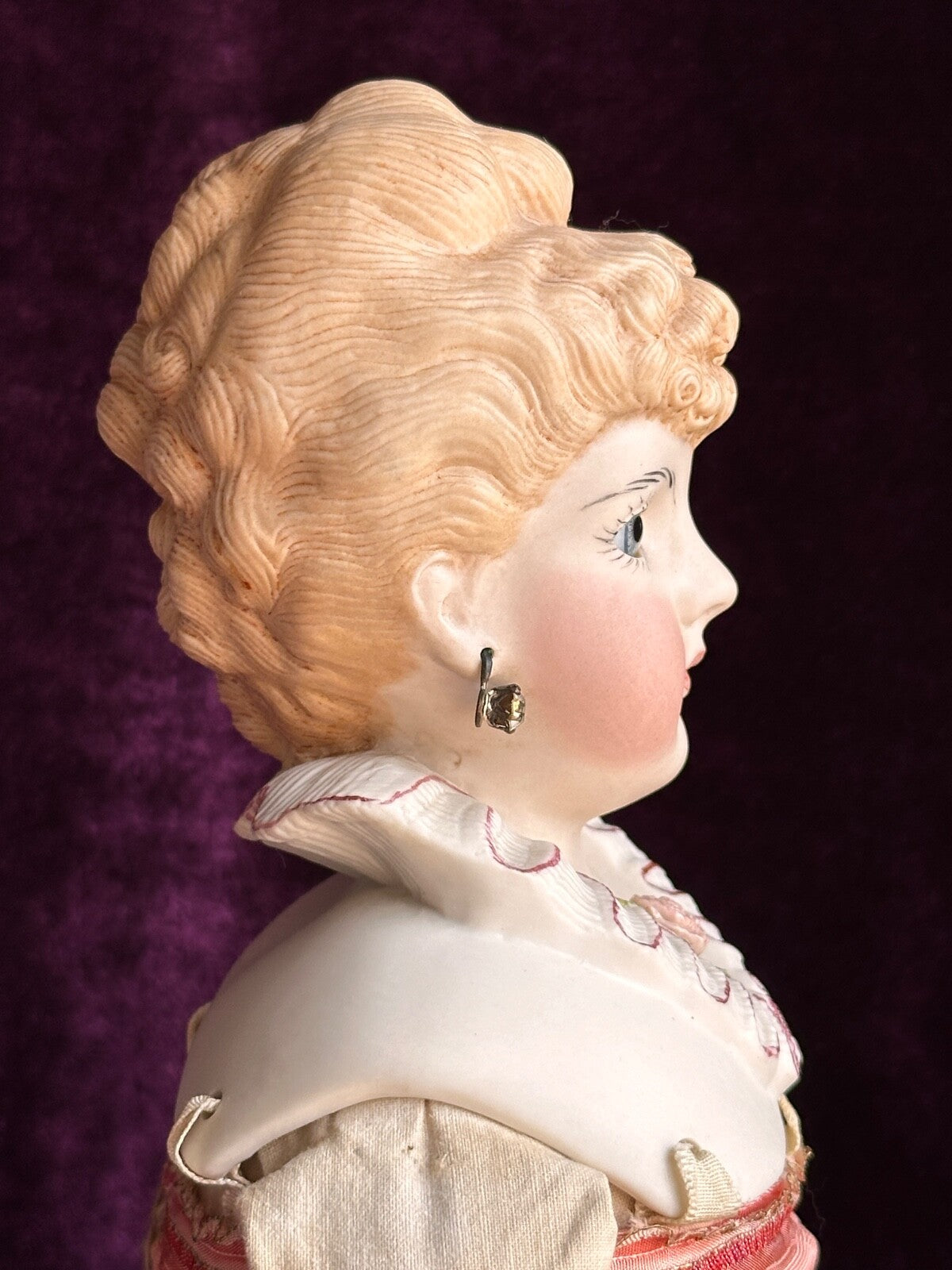 Rare Vintage 20.5” Reproduction of Antique German Kling Parian Doll Glass Eyes