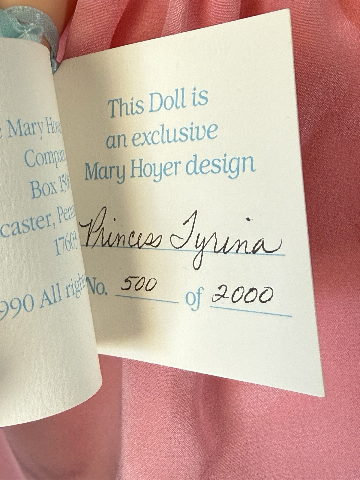 Mary Hoyer Design 14” Vinyl Doll Princess Tyrina with Tag