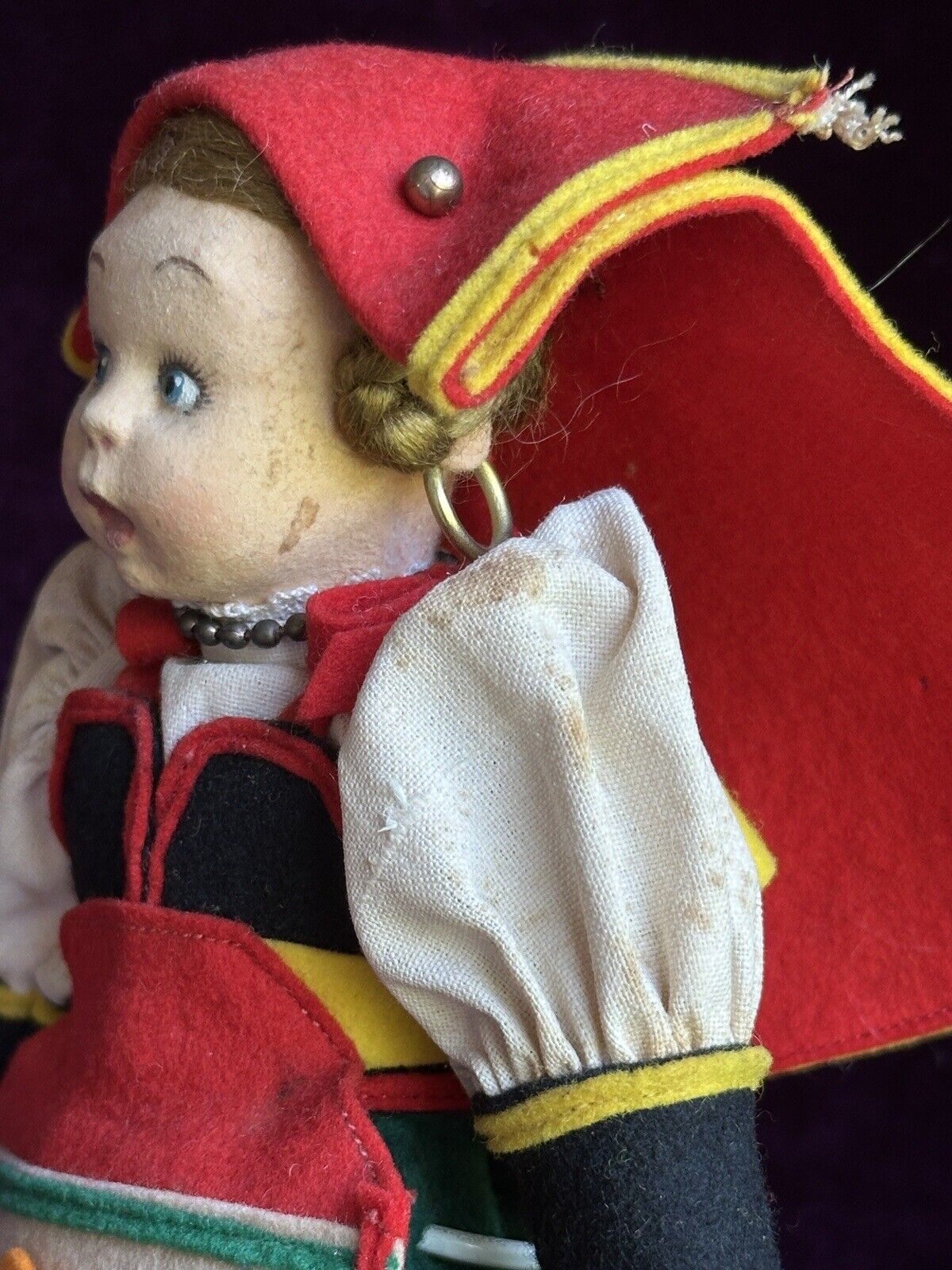 Vintage Italian 9” Lenci Mascotte Felt Cloth Doll with Tags