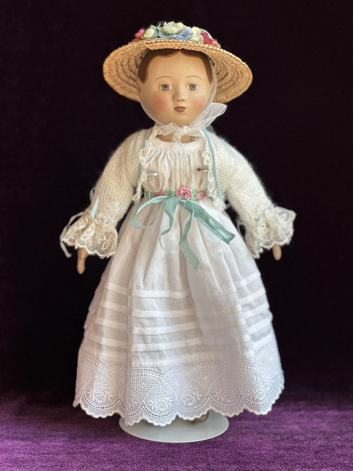Collectible 10.5” UFDC Artist Gail Wilson Izannah Walker Repro Cloth Doll