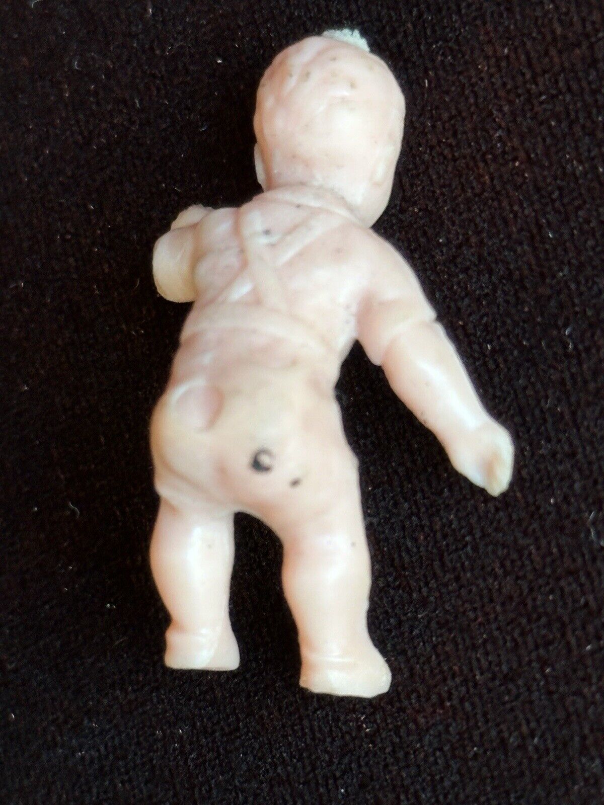 Artist Signed 3” Polymer Clay (?) Miniature Dollhouse Doll with Accessories