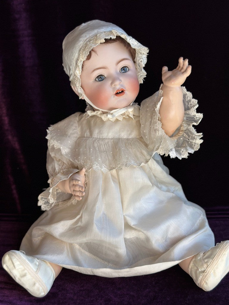 Rare Antique German 24" Bruno Schmidt 1294 Bisque Head Toddler Character Doll