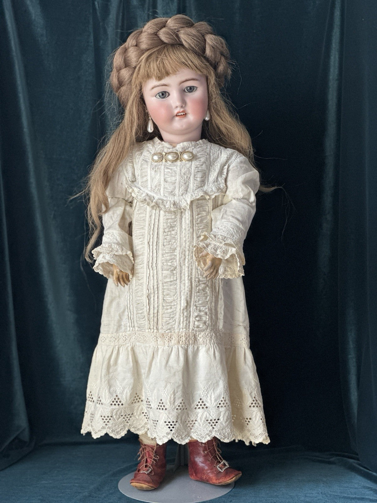 Antique German Simon Halbig and C.M. Bergmann Bisque Head 28” Doll