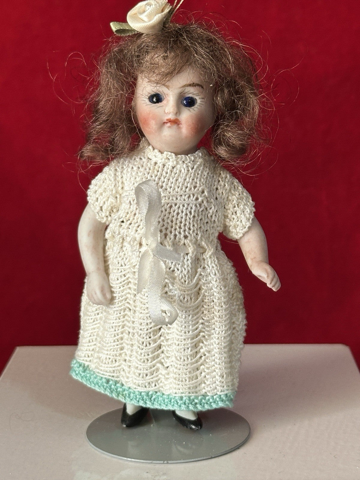 Antique German Kestner (?) 4 1/2” All Bisque Mignonette Doll Mold 208