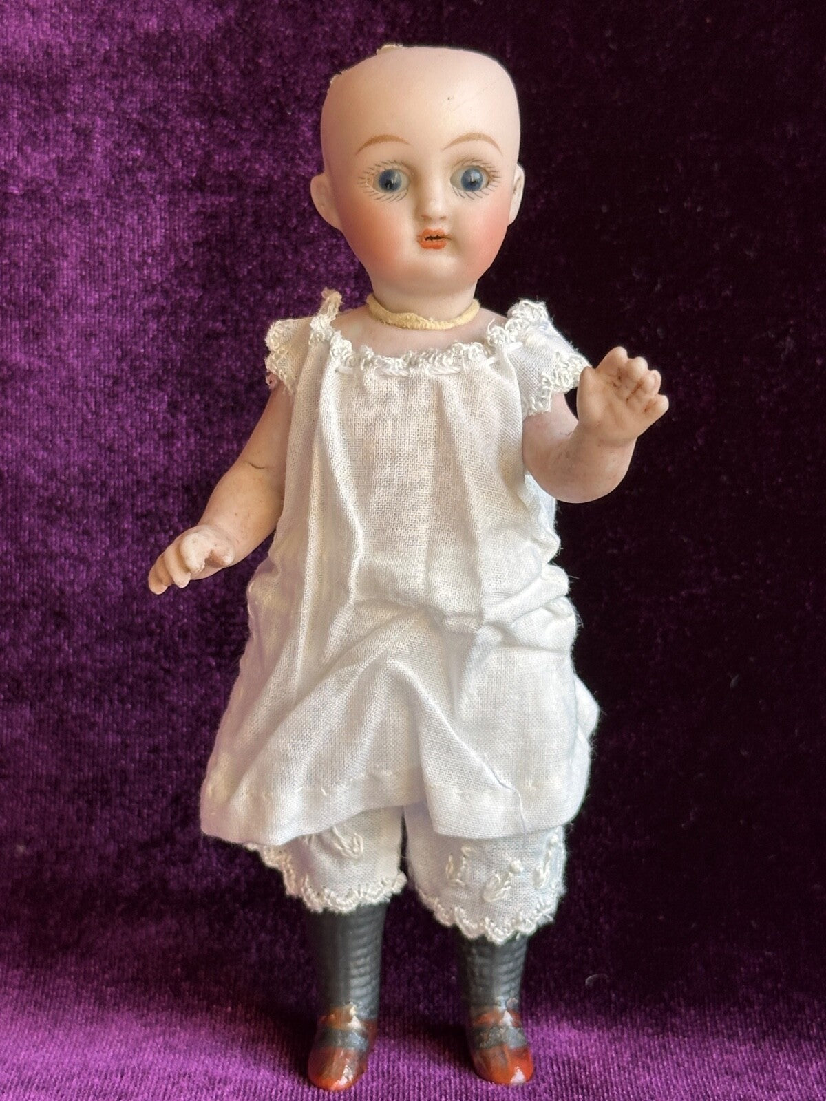 Antique German 5.375” Simon Halbig 890 All Bisque Mignonette Doll
