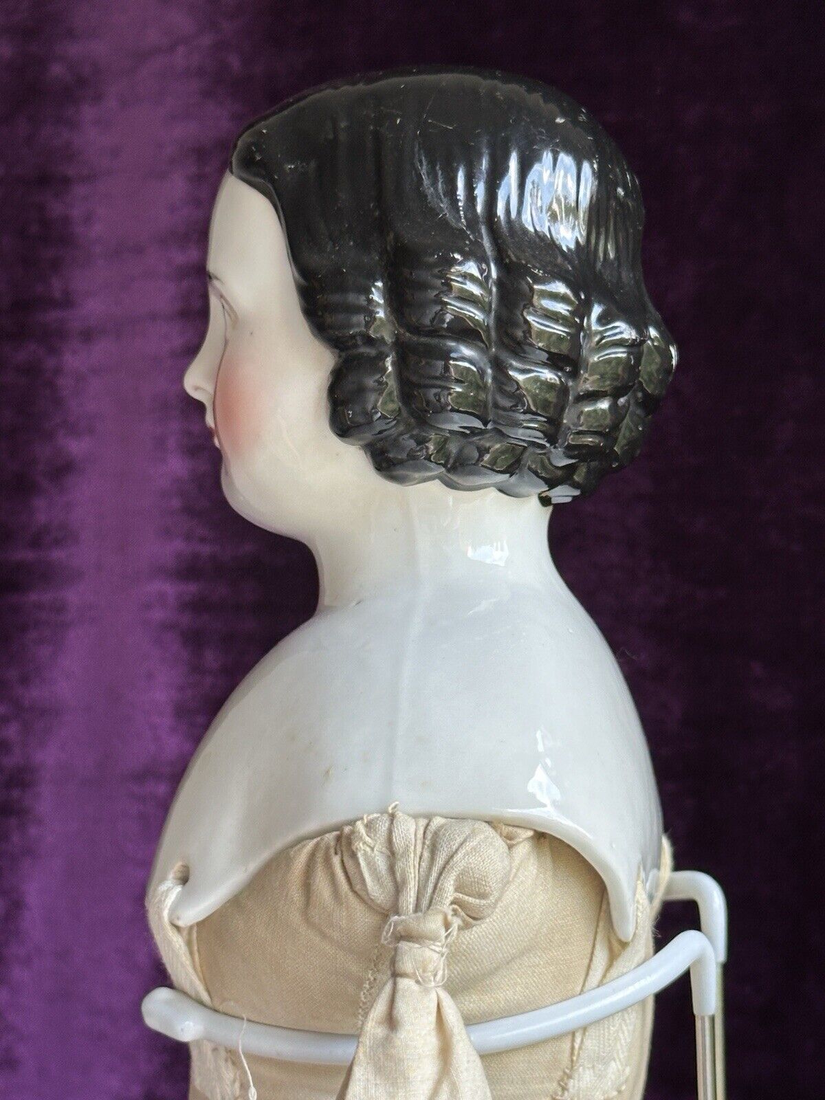 Antique German 23” Kister Flat Top High Brow China Shoulder Head Doll