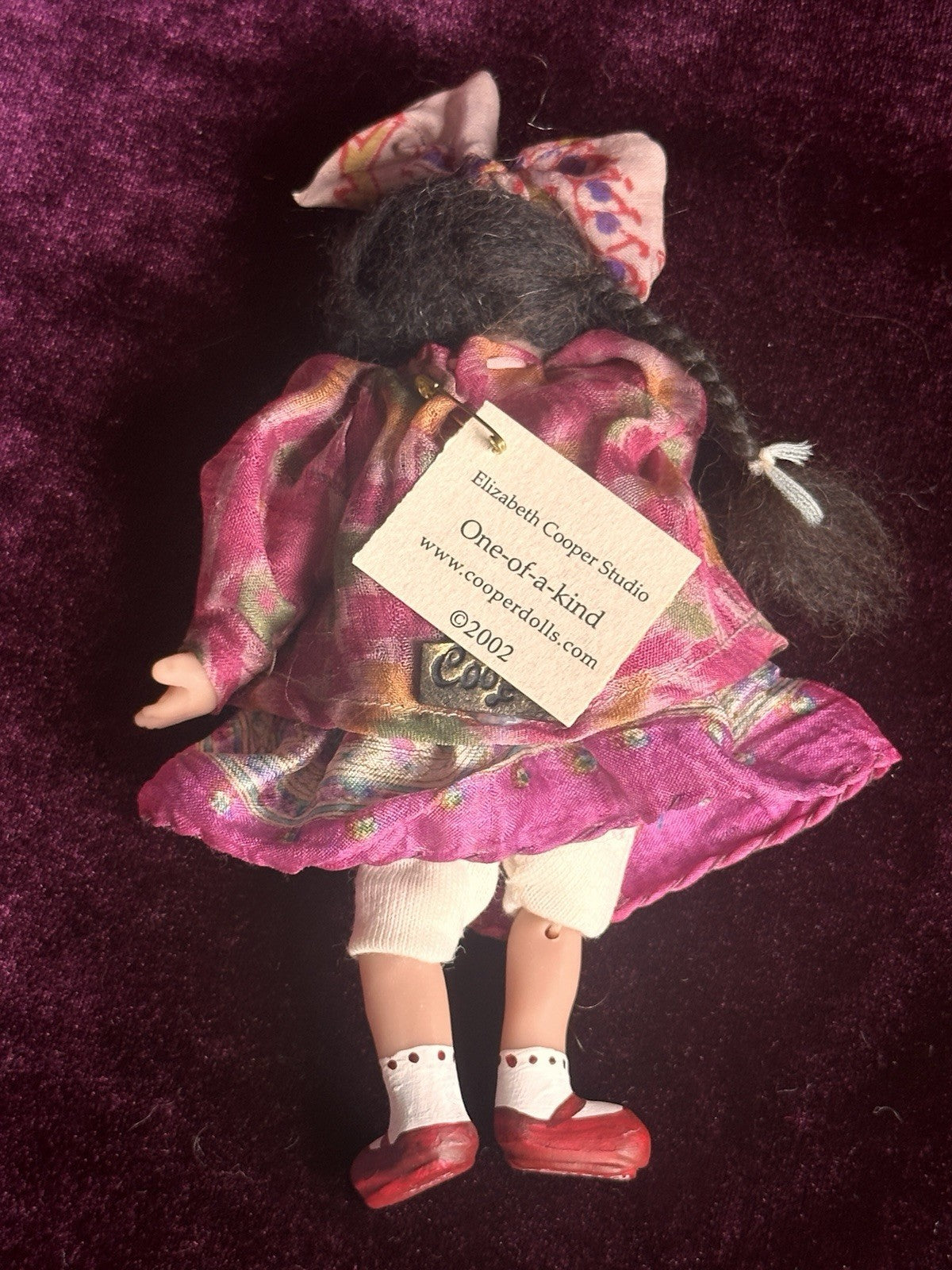 OOAK Miniature Handmade Elizabeth Cooper 6” Polymer Clay Cloth Girl Doll