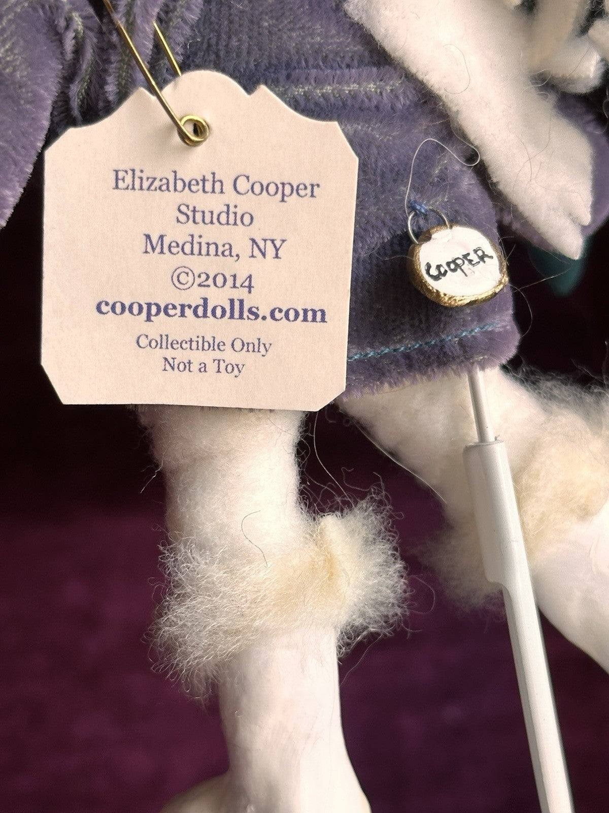 OOAK Miniature Elizabeth Cooper 6” Polymer Clay Cloth African American Girl Doll