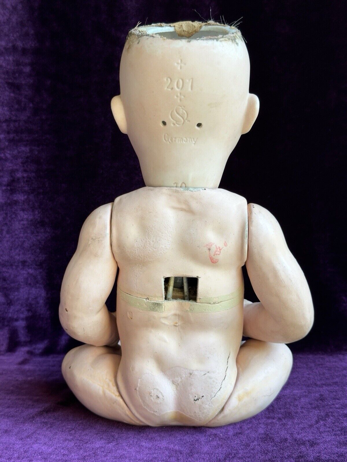 Antique German 16" Schuetzmeister & Quendt 201 Bisque Head Baby Doll