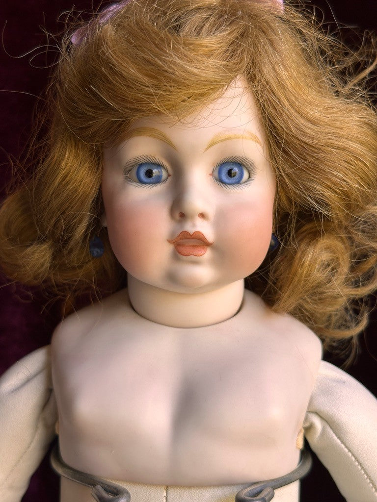 Vintage 1961 Bisque 21” Reproduction of Antique French Bru Circle Dot Doll