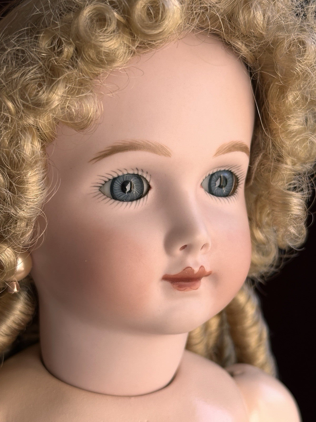 Vintage 17” Porcelain Compo Reproduction of Antique French Jumeau Triste Doll