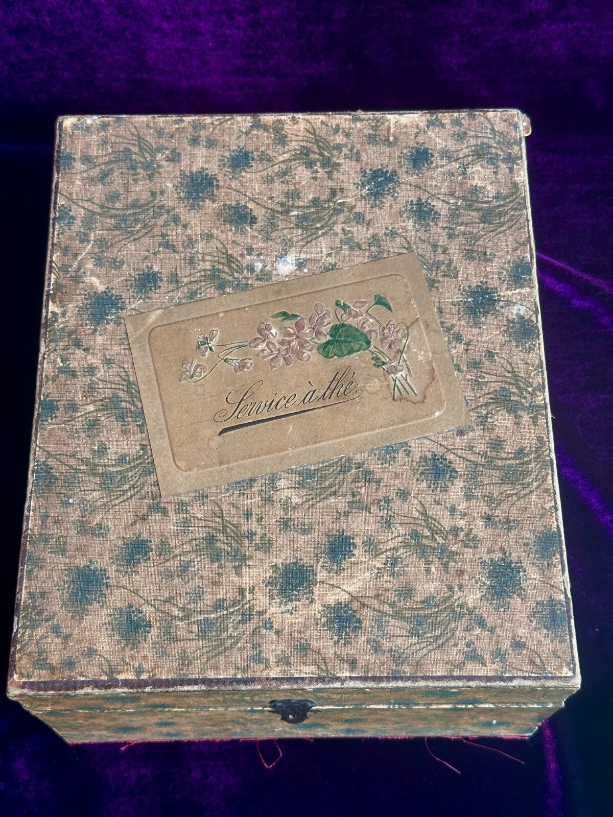 Antique All Original French Doll China Tea Service Set in Presentation Box