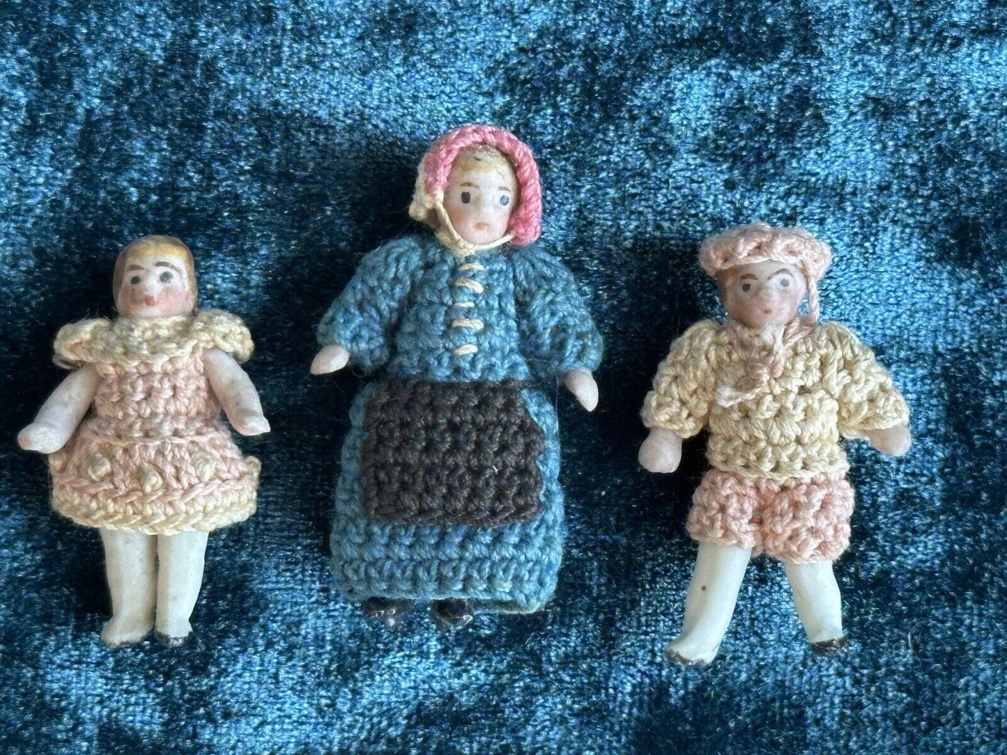 Antique German Hertwig Carl Horn Hansel Gretel Miniature Character Bisque Dolls
