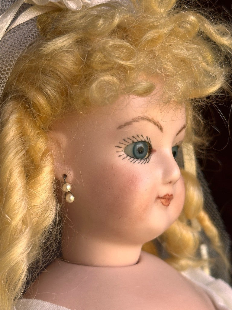 Vintage Porcelain 15” Reproduction of Antique French Gaultier Fashion Bride Doll