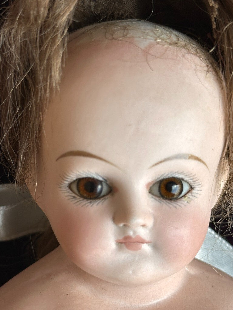 Antique German 14.5" Unmarked Kling/ABG Solid Bisque Shoulder Head Fashion Doll
