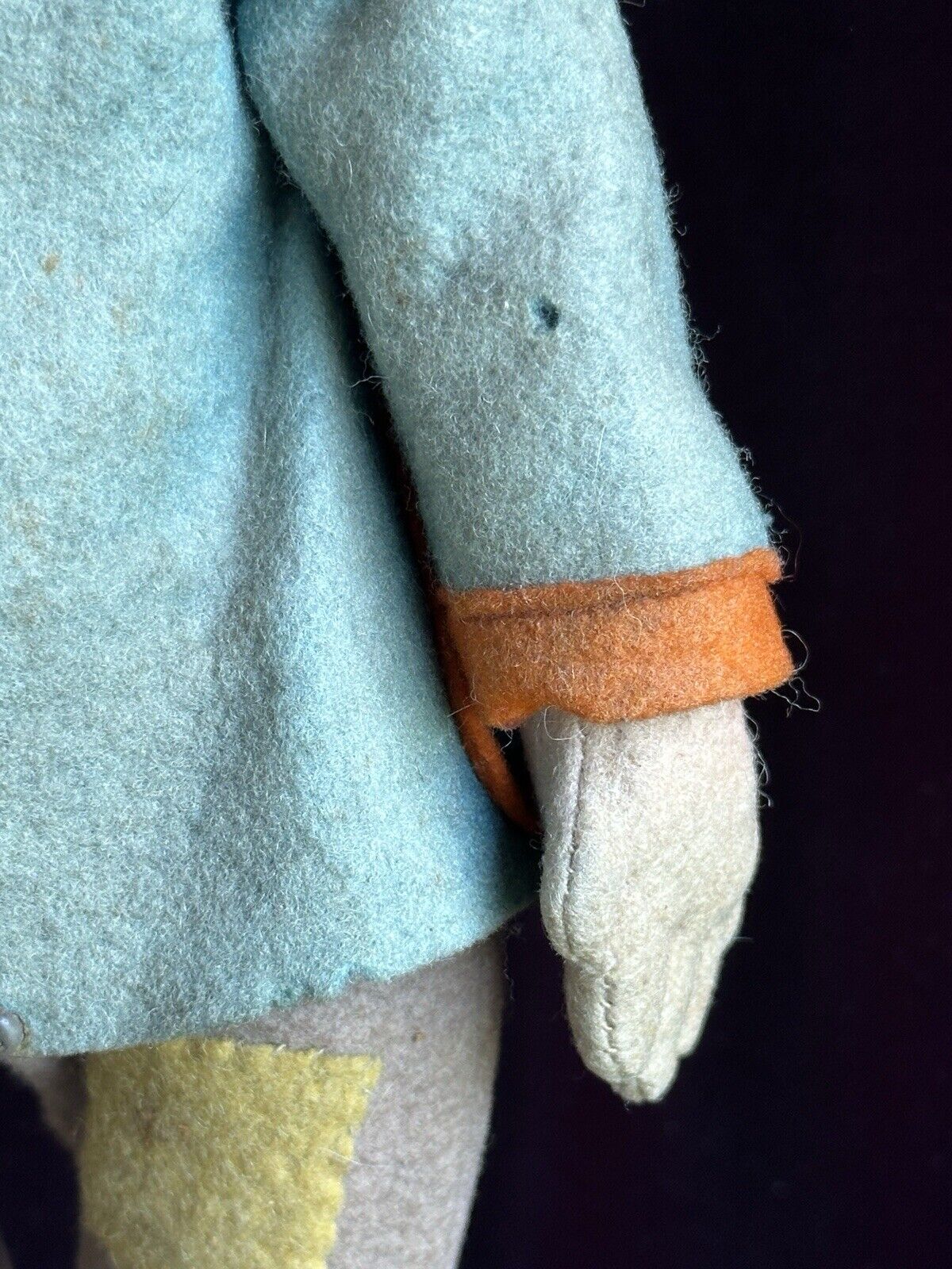 Rare Antique Italian Early Lenci 13.5" Whimsical Character Doll Metal Button