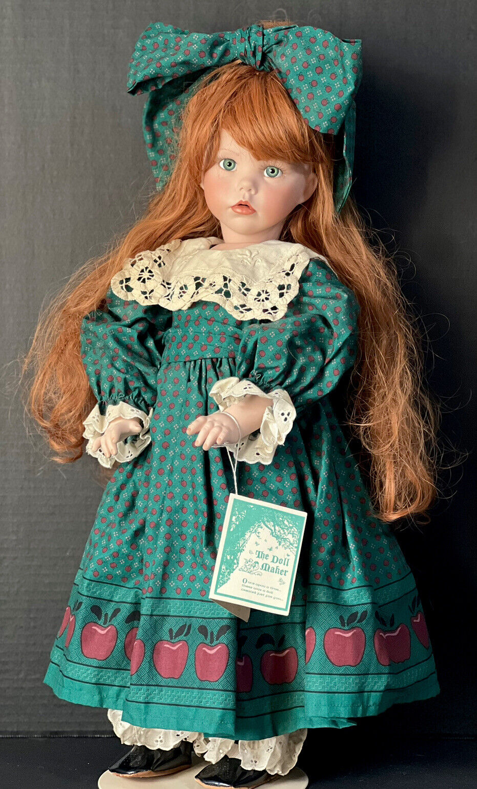 Collectible Porcelain 24” Doll “Candy Apple” Linda Rick Doll Maker Box/tag