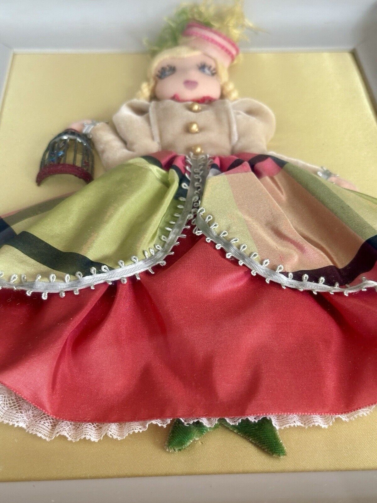 2 Vintage Framed Diorama Cloth Dolls Displays by American Artist Alice Daly