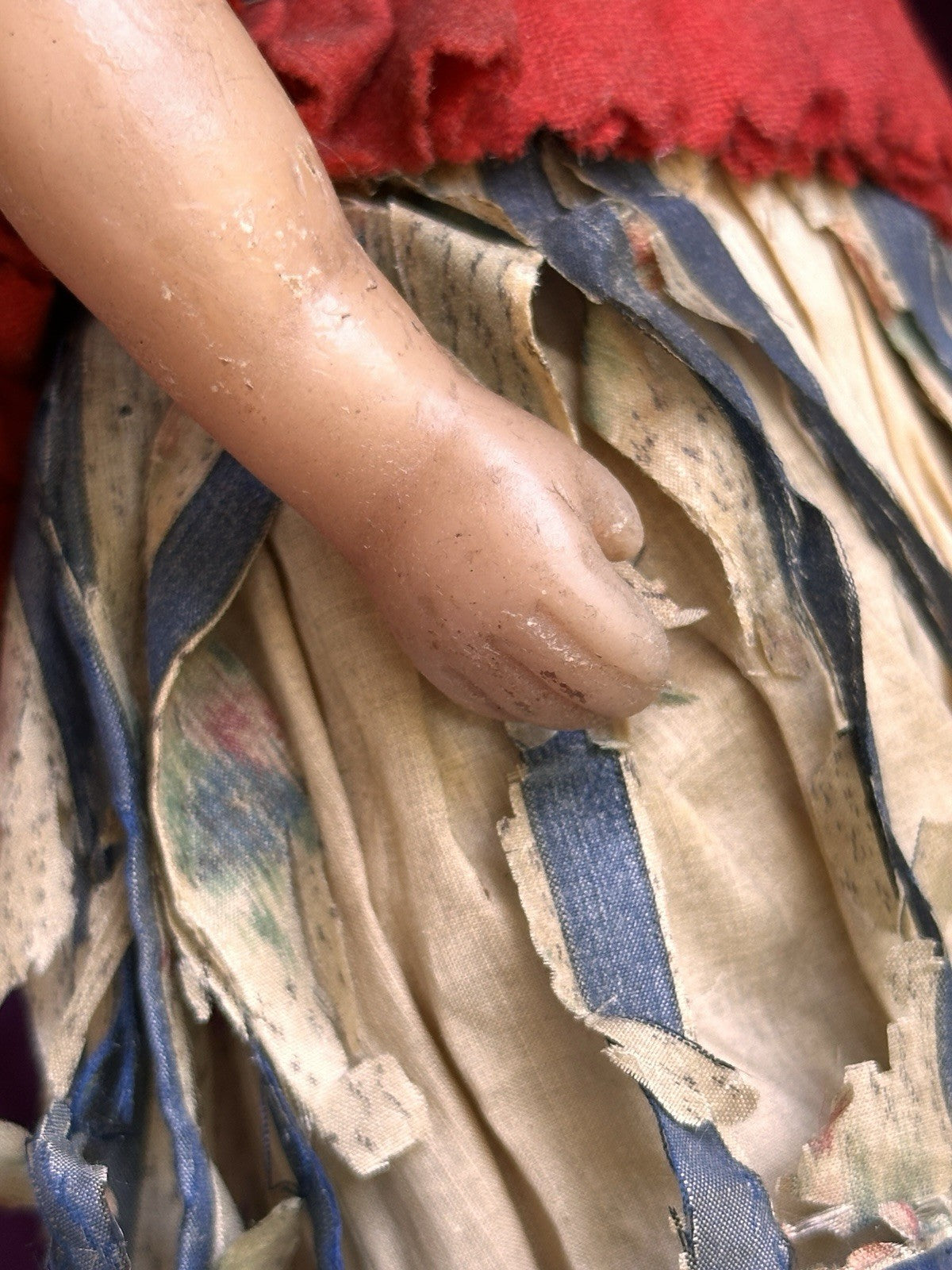 Early Antique English Pierotti 13.5” Wax Fashion Doll
