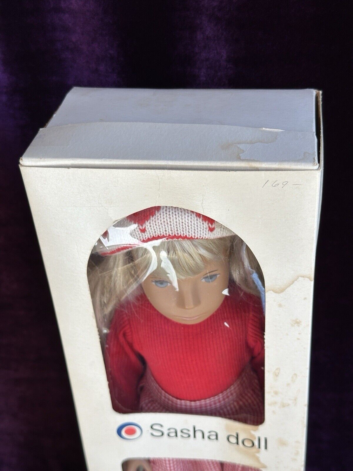 Vinyl Trendon Sasha Blonde Gingham Girl Doll England with Box Winter Outfit
